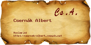 Csernák Albert névjegykártya