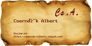 Csernák Albert névjegykártya