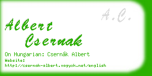 albert csernak business card