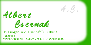albert csernak business card